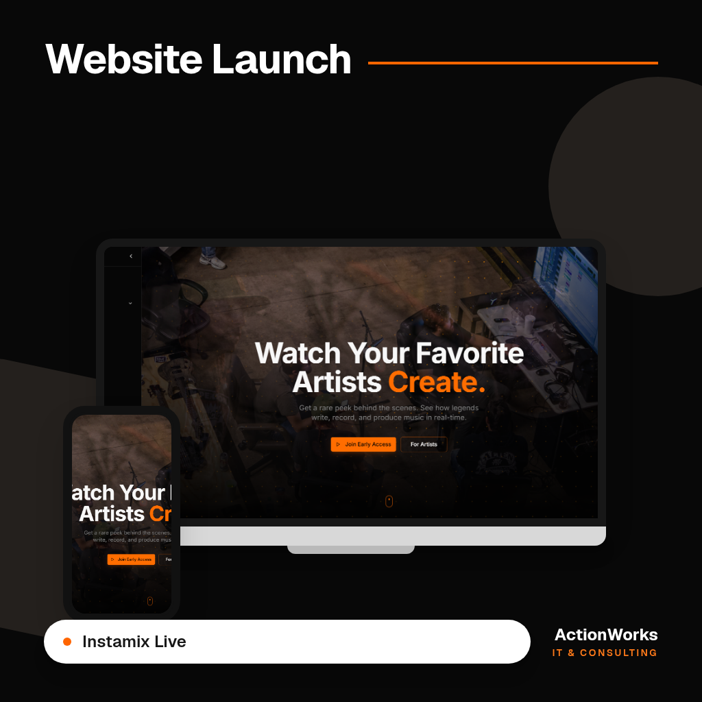 Instamix Live website showcase