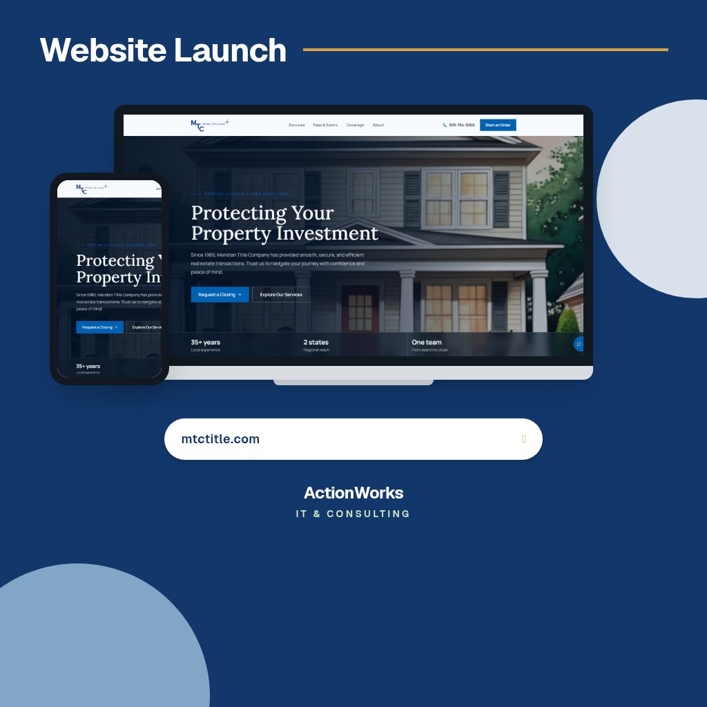 Meridian Title Co website showcase